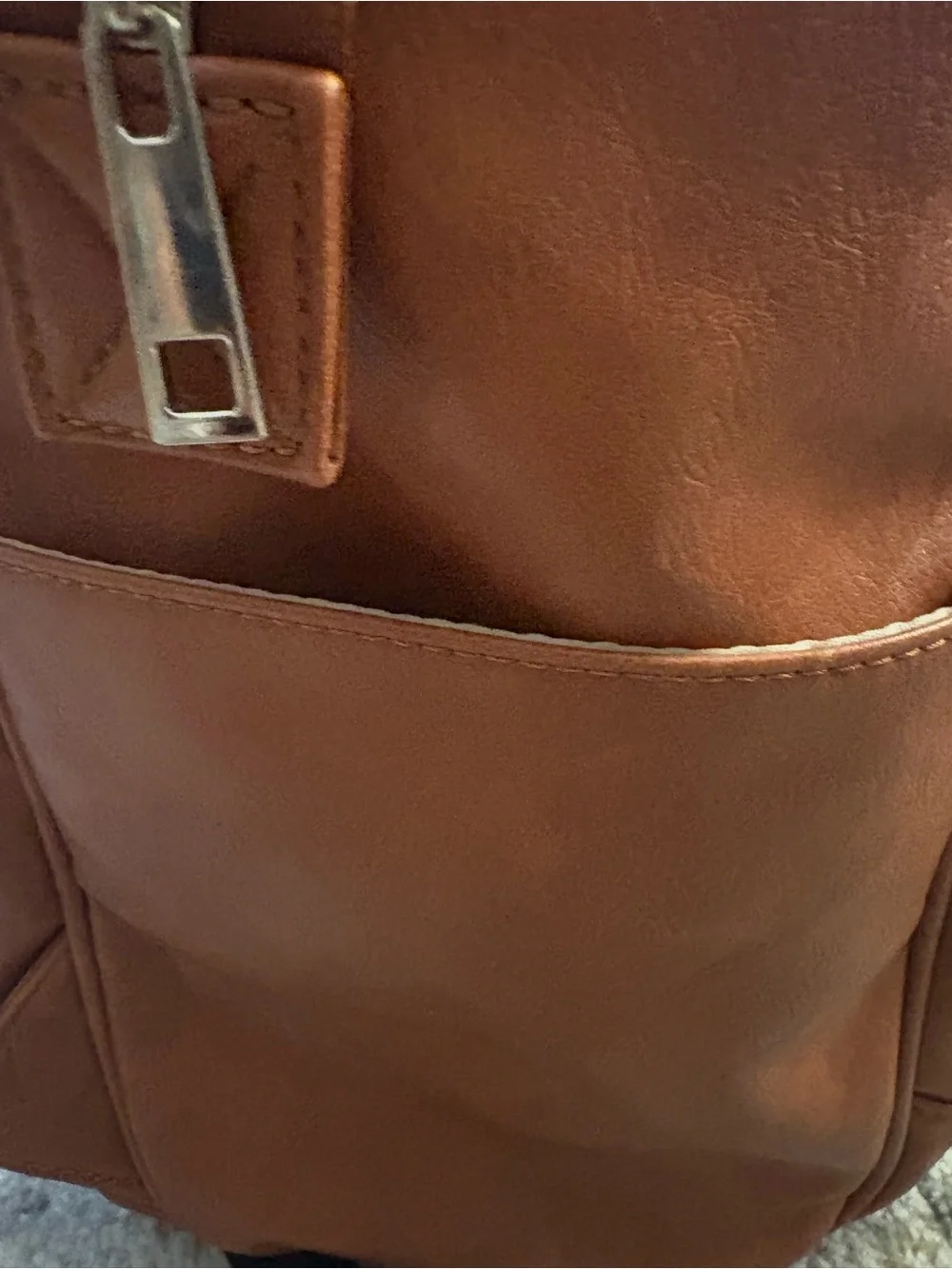 Faux Leather Diaper Bag
